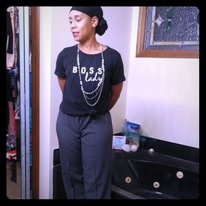 Liz Baker, trousers, sz 16T, pinstripe